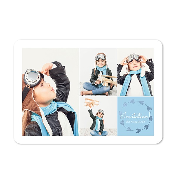 Single card landscape rounded corners 14,3 x 10 cm