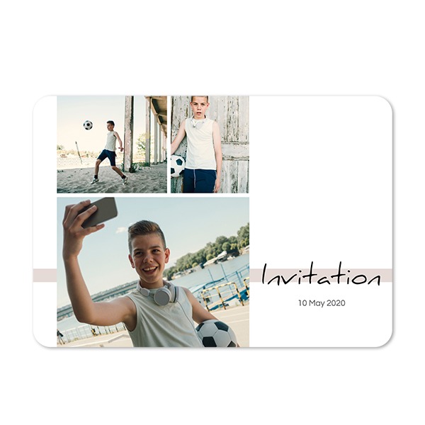 Single card landscape rounded corners 14,3 x 10 cm