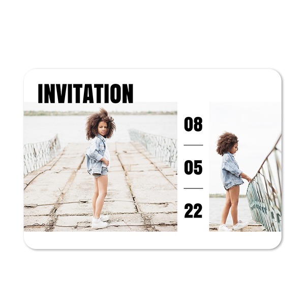 Single card landscape rounded corners 14,3 x 10 cm