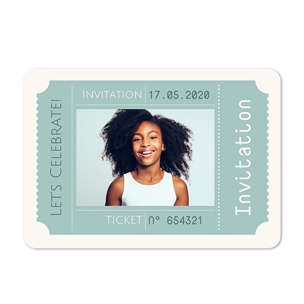 Faire-part 1 volet Paysage coins arrondis 14,3 x 10 cm