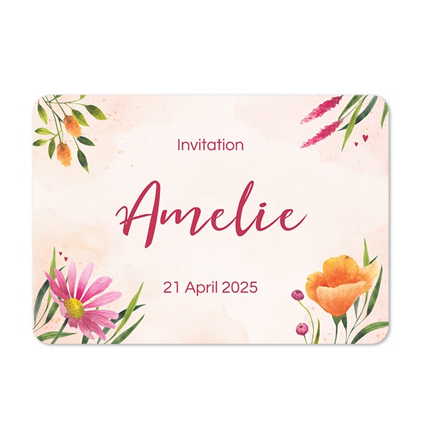 Single card landscape rounded corners 14,3 x 10 cm