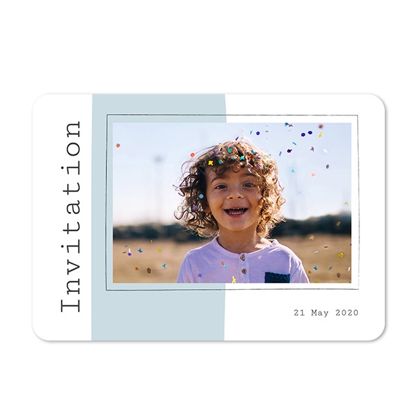 Single card landscape rounded corners 14,3 x 10 cm