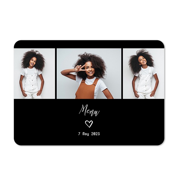 Single card landscape rounded corners 14,3 x 10 cm