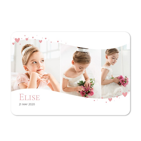 Single card landscape rounded corners 14,3 x 10 cm