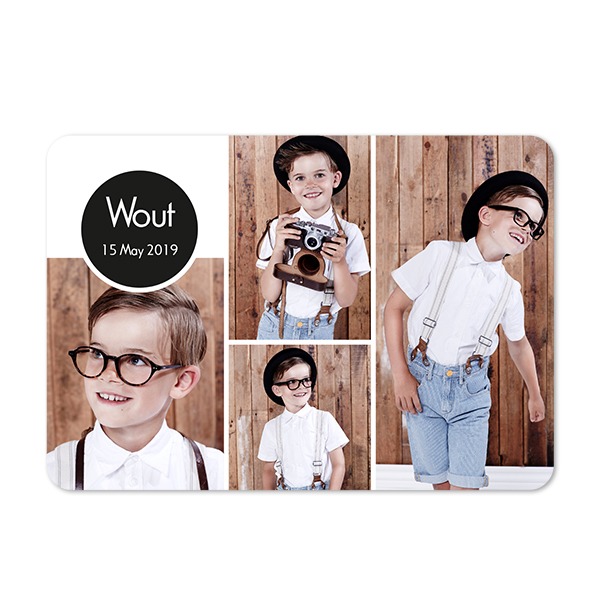 Faire-part 1 volet Paysage coins arrondis 14,3 x 10 cm