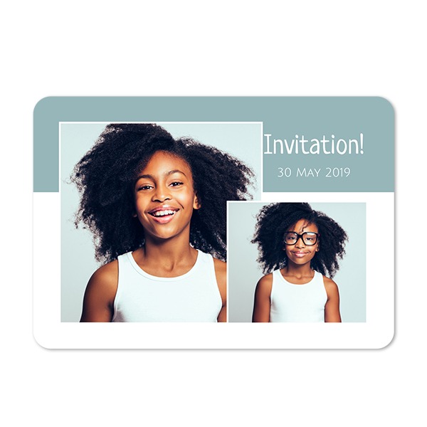 Single card landscape rounded corners 14,3 x 10 cm