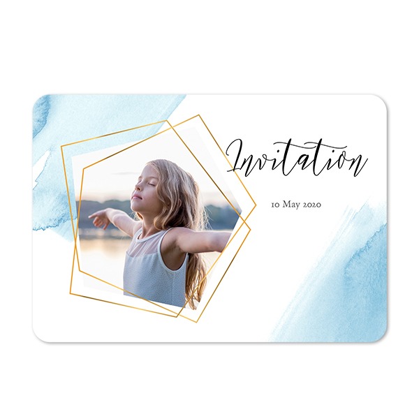 Single card landscape rounded corners 14,3 x 10 cm