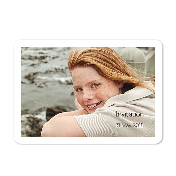 Single card landscape rounded corners 14,3 x 10 cm