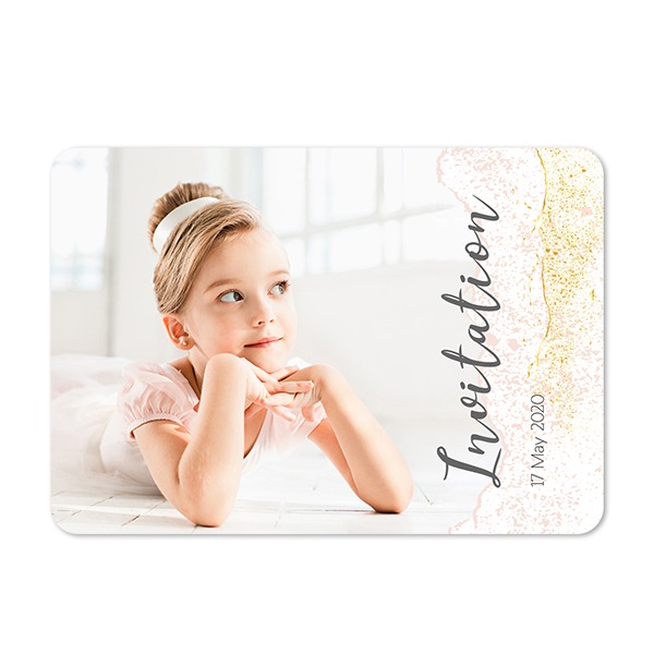 Single card landscape rounded corners 14,3 x 10 cm