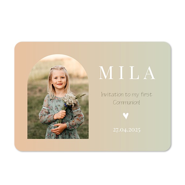 Single card landscape rounded corners 14,3 x 10 cm
