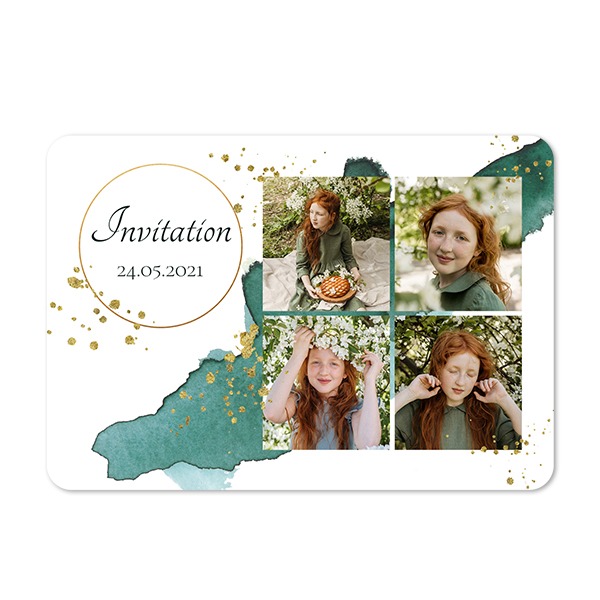 Faire-part 1 volet Paysage coins arrondis 14,3 x 10 cm