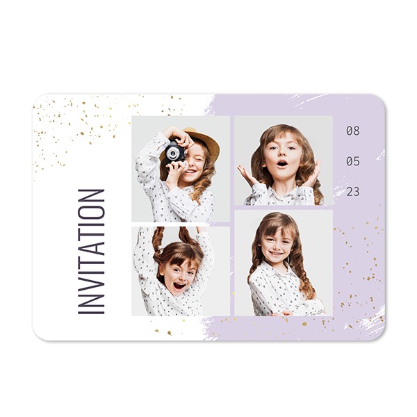 Faire-part 1 volet Paysage coins arrondis 14,3 x 10 cm