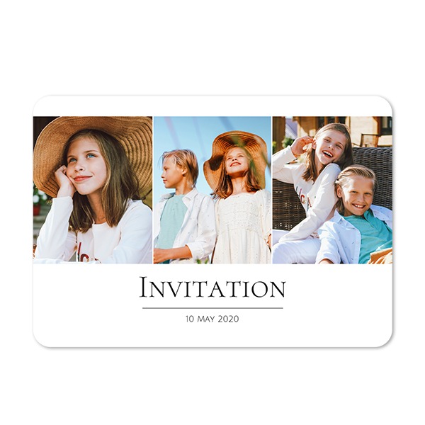 Single card landscape rounded corners 14,3 x 10 cm