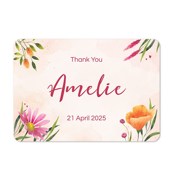 Single card landscape rounded corners 14,3 x 10 cm