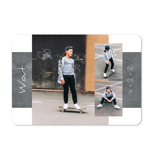 Single card landscape rounded corners 14,3 x 10 cm