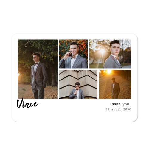 Single card landscape rounded corners 14,3 x 10 cm