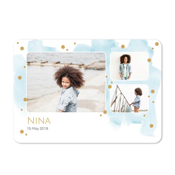 Single card landscape rounded corners 14,3 x 10 cm