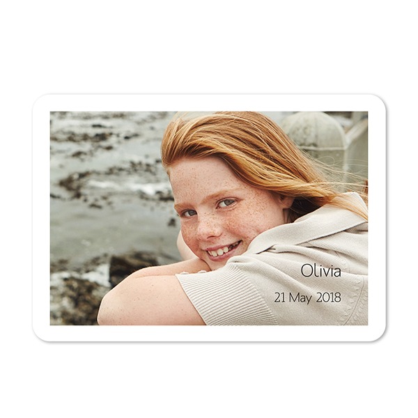 Faire-part 1 volet Paysage coins arrondis 14,3 x 10 cm