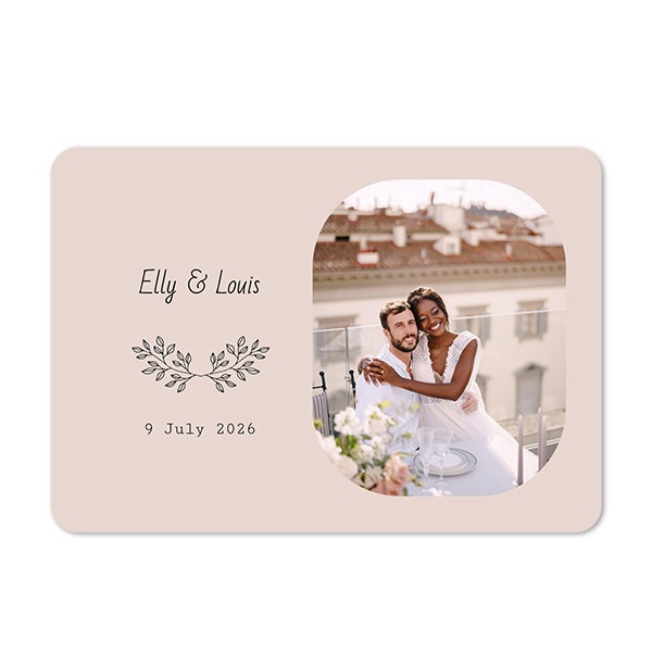 Single card landscape rounded corners 14,3 x 10 cm