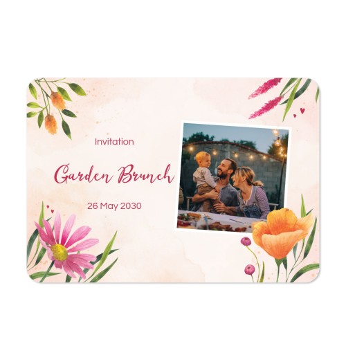 Grusskarte Querformat mit abgerundeten Ecken 14,3 x 10 cm