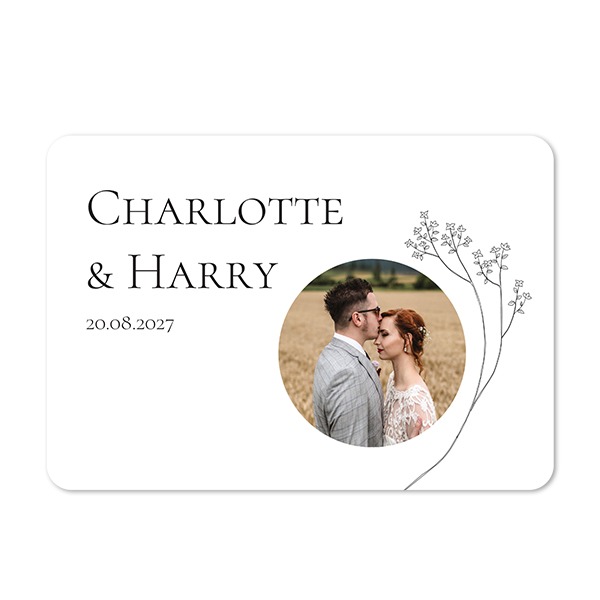 Single card landscape rounded corners 14,3 x 10 cm