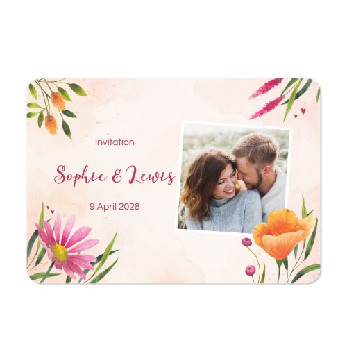 Single card landscape rounded corners 14,3 x 10 cm