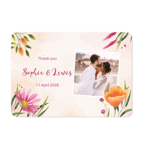 Single card landscape rounded corners 14,3 x 10 cm