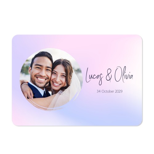 Single card landscape rounded corners 14,3 x 10 cm