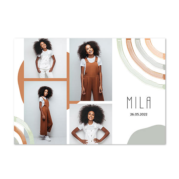 Grusskarte mit Spotlackierung Querformat 14,3 x 10 cm