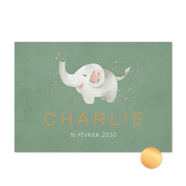 Carte avec dorure en relief - Paysage