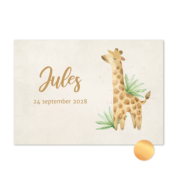 Kaart met goudfolie - liggend 14,3 x 10 cm