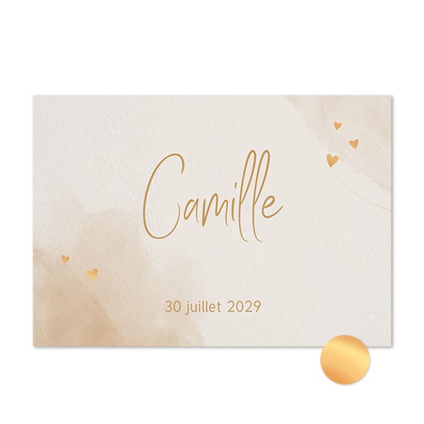 Carte avec dorure en relief - Paysage