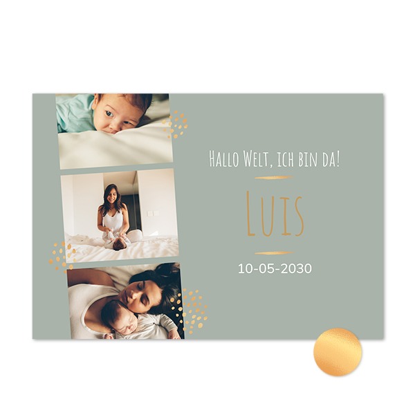 Gold Foil Photo Card Landscape 14,3 x 10 cm