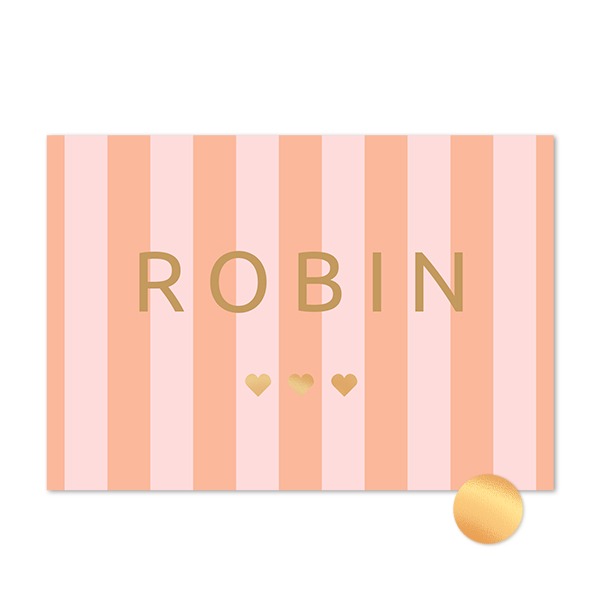 Kaart met goudfolie - liggend 14,3 x 10 cm