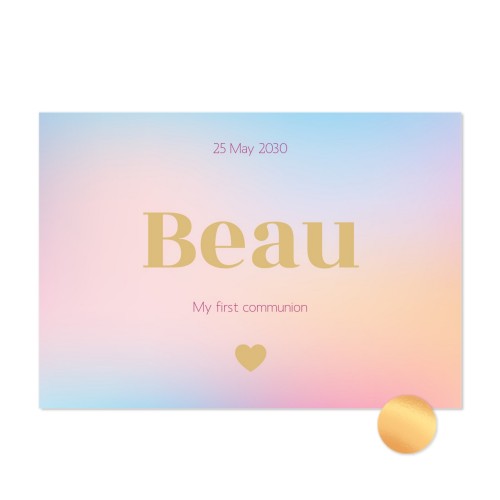 Kaart met goudfolie - liggend 14,3 x 10 cm