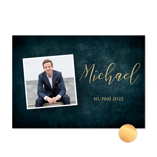 Fotokort guldfolie - Liggende 14,3 x 10 cm