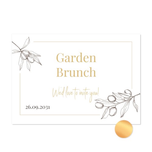 Kaart met goudfolie - liggend 14,3 x 10 cm