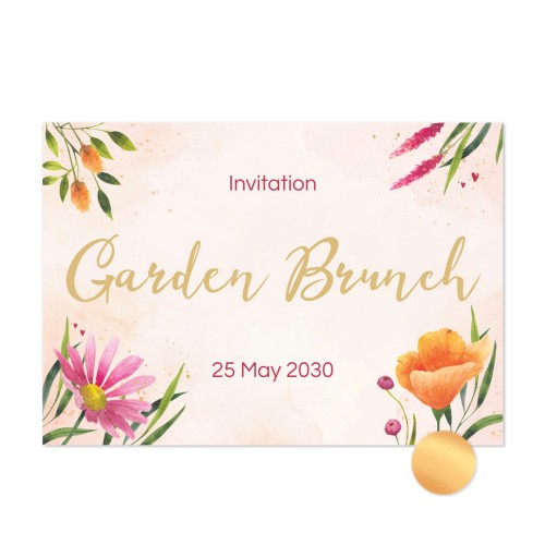 Gold Foil Photo Card Landscape 14,3 x 10 cm
