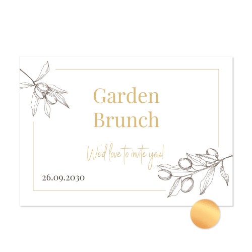 Carte avec dorure en relief - Paysage