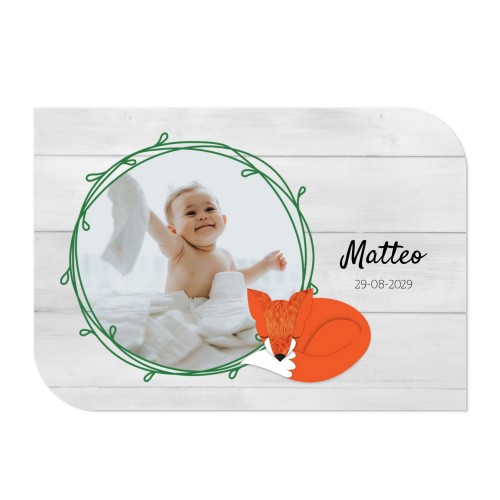 Faire-part 1 volet Bords ronds diagonale paysage 14,3 x 10 cm