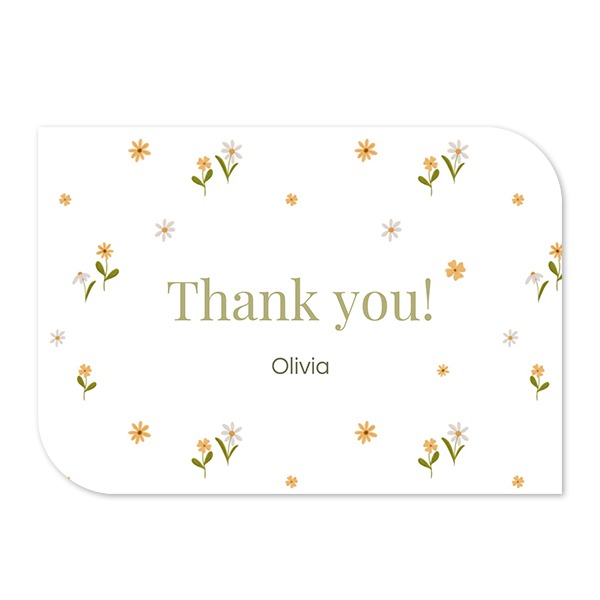 Faire-part 1 volet Bords ronds diagonale paysage 14,3 x 10 cm