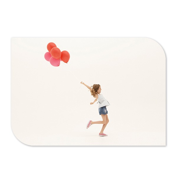 Faire-part 1 volet Bords ronds diagonale paysage 14,3 x 10 cm