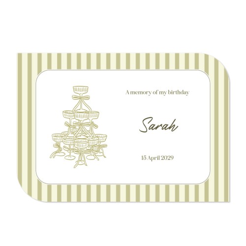 Faire-part 1 volet Bords ronds diagonale paysage 14,3 x 10 cm