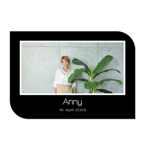 Faire-part 1 volet Bords ronds diagonale paysage 14,3 x 10 cm