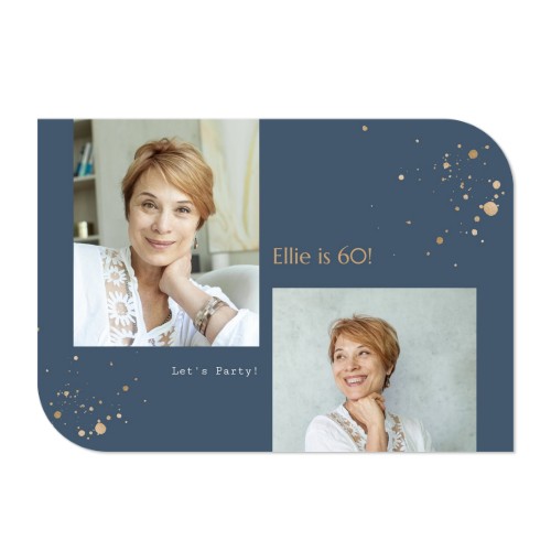 Faire-part 1 volet Bords ronds diagonale paysage 14,3 x 10 cm