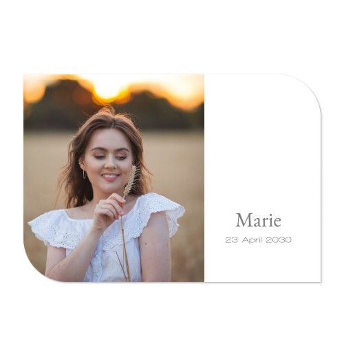 Faire-part 1 volet Bords ronds diagonale paysage 14,3 x 10 cm Faire-part 1 volet Bords ronds diagonale paysage 14,3 x 10 cm