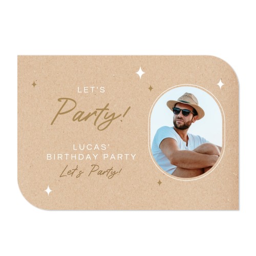 Faire-part 1 volet Bords ronds diagonale paysage 14,3 x 10 cm