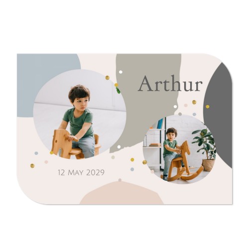 Grusskarte - Halbrunde Ecken Querformat 14,3 x 10 cm