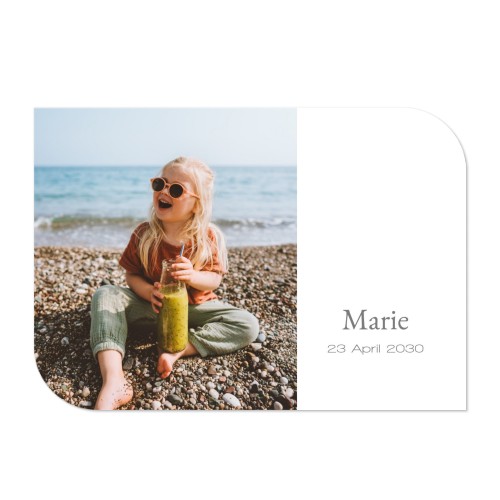 Faire-part 1 volet Bords ronds diagonale paysage 14,3 x 10 cm