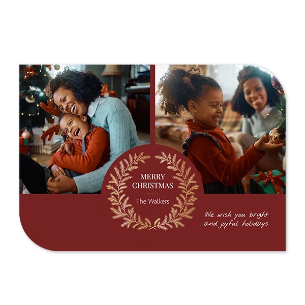 Grusskarte - Halbrunde Ecken Querformat 14,3 x 10 cm